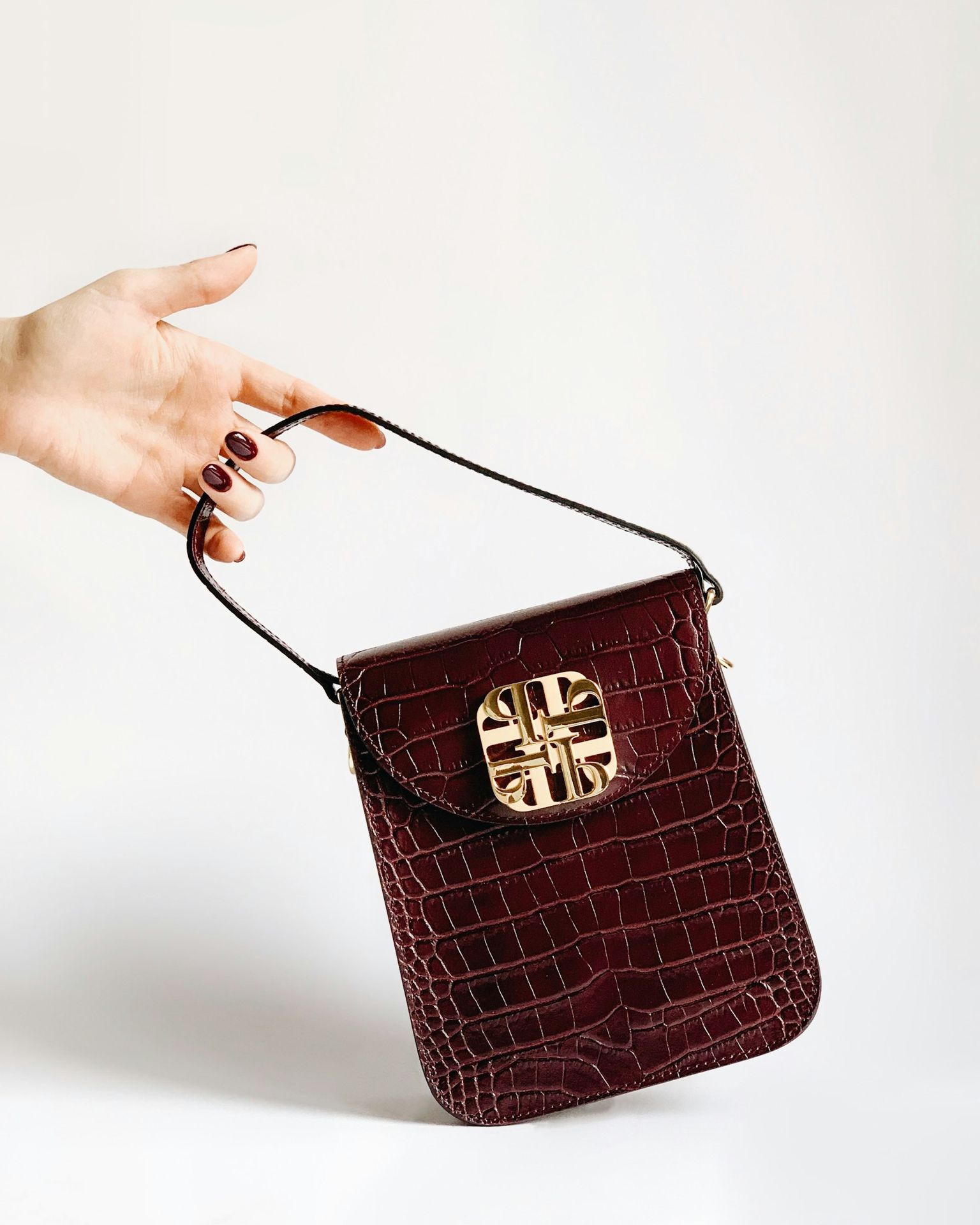 brown leather bag